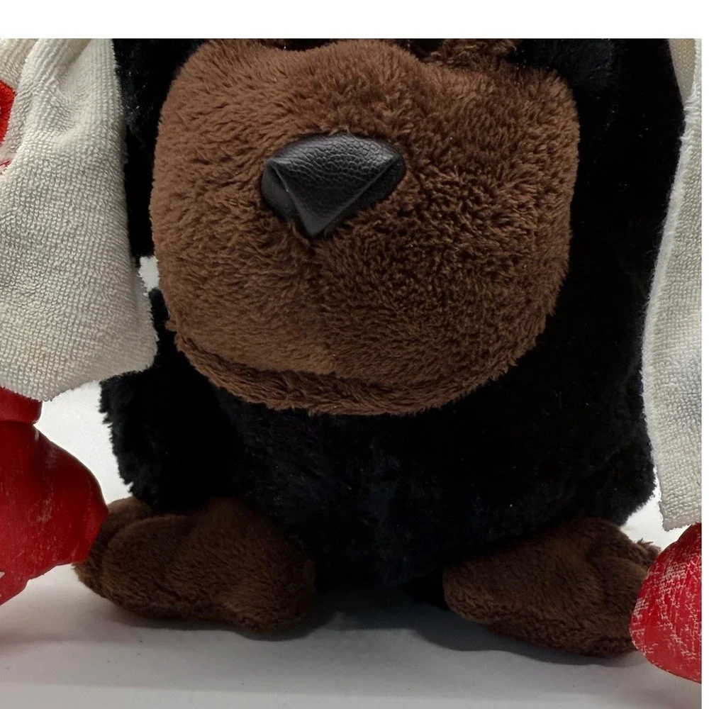 VTG‎ Dan Dee Boxing Gorilla Plush Toy Black Red Gloves You Knock Me Out Towel